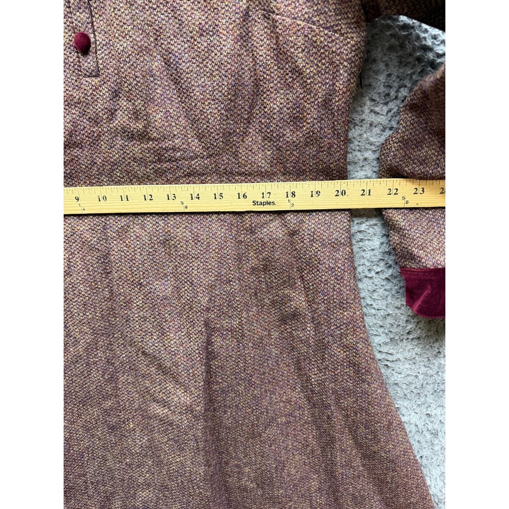 NWOT House of Bruar Ladies Velvet Wool Button Tweed Dress Midi Brown Size 16 - Picture 12 of 13